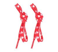 IMIKEYA Lacci piatti per scarpe rosse con stampa a cuori 7 mm di larghezza 70 cm di lunghezza, coppia di lacci per scarpe per bambini e sport accessori per scarpe quotidiane