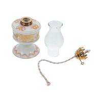 IMIKEYA Lampada a olio vintage in ceramica e vetro per interni Mini lampada a cherosene con fiamma costante luce di emergenza per la decorazione e l'uso della casa