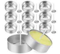 IMIKEYA Lattine in alluminio per candele da tè 150 pezzi con stoppini da 25 cm contenitori per fare candele accessori per la decorazione della casa ristoranti ed eventi