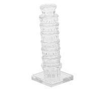 IMIKEYA Leaning Tower of Pisa Model Transparent Glass Sculpture Mini Italian Architecture Ornament For Home Decoration Office Desk Wedding Centerpiece