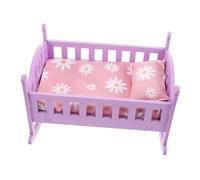 IMIKEYA letto della casa delle bambole accessori per case delle bambole in miniatura Crib per la casa delle bambole Bambola arredamento per mini presepe mini artigianato domestico stoffa