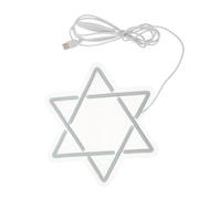 IMIKEYA luce al neon a stella a sei punte di luci di Hanukkah Stella di David 3D neon decorazioni per la casa arredamento della stanza White