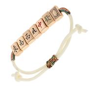 IMIKEYA Mahjong - Bracciale intrecciato regolabile, con corda resistente, design artigianale antico, per uomo e donna, accessorio elegante per occasioni casual e formali
