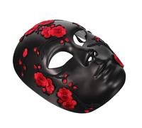 IMIKEYA Maschera facciale completa ricamata floreale per Carnevale e festa in costume, accessorio leggero e artigianale per maschera Halloween e cosplay femminile