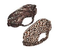 IMIKEYA Maschera per dormire, elastica, 2 pezzi, effetto blocco della luce, design ergonomico, tessuto morbido, tipo raso, adatto per viaggi, riposo e uso casa o ufficio