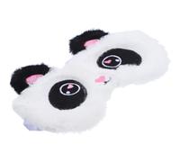 IMIKEYA Maschera per dormire in peluche per design panda bianco morbido e confortevole fasce elastiche regolabili adatte per viaggi casa e hotel toppa per dormire bambini