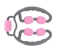 IMIKEYA Massaggiatore per Gambe Rullo Muscolare in Pp e Eva, Manico Confortevole per Rilassare i Muscoli Contratti, Attrezzo Fitness Rosa per Uomo e Donna