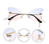 IMIKEYA Occhiali da sole senza forma design unico protezione UV per feste disco e diario accessorio divertente e versatile