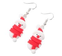 IMIKEYA Orecchini a forma di pupazzo di neve 3D in argilla polimerica orecchini creativi di Natale per donna gioielli di moda rossa per uso quotidiano e regalo