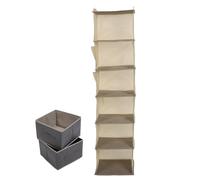 IMIKEYA Organizzatore Appendibile e Apertura Rinforzata Non Tessuto Beige 6 Ripiani Separati per Massimizzare lo Spazio Nell'armadio Traslochi in Dormitorio