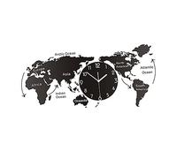 IMIKEYA Orologio Da Parete Creativo Mappa Del Mondo Large in Acrilico, Movimento Ad Alta Precisione, Per Soggiorno, Ufficio e Camera Da Letto, Senza Batteria