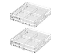 IMIKEYA Palette di Ombretti Vuota 2 Pezzi 4 Scomparti Contenitori Trasparenti Fai da Te per Trucco Occhi da Donne e Ragazze Principianti ed Esperte