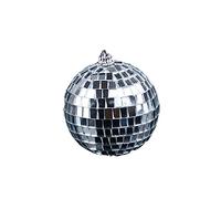 IMIKEYA Palla da Discoteca Specchio Argento Struttura Solida e Brillantezza Uniforme, Sfera Decorativa in Vetro per Festa e Pub, Diametro 10 Cm
