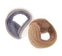 IMIKEYA Paraorecchie Invernali Donna 2 Pezzi Pieghevoli in Pelliccia Sintetica Morbida Copertura Calda Protezione Orecchie per Esterno Antivento e Antirumore per Freddo