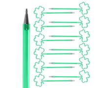 IMIKEYA Penna a sfera a forma di trifoglio 20 pezzi portatile plastico verde per studenti e uso domestico