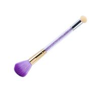 IMIKEYA Pennello per unghie a doppia testa in spugna e setole morbide manico gemme imitazione colore viola strumento per manicure professionale e uso domestico