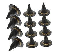 IMIKEYA Pezzi Bomboniere Delle Streghe Nostro Piccola Strega Cappelli Da Strega Mini Tappi Di Halloween Arredamento Cappello Da Strega Raso Cappelli Casa Delle Bambole Plastica Nero