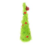 IMIKEYA Piccolo albero di Natale in peluche verde flessibile e modellabile per decorazione festiva per scrivania e Natale