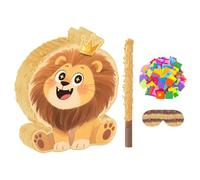 IMIKEYA Pignata di leone 4 pezzi - Articoli per feste di leone con maschera e coriandoli per feste di compleanno a tema zoo per bambini - Decorazioni per giochi e Natale