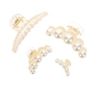 IMIKEYA Pinzette per capelli con perle piccole e medie dimensioni e pinzette piatte e tipo artiglio 4 pezzi accessorio leggero e comodo per capelli fini uso quotidiano ed eventi sociali