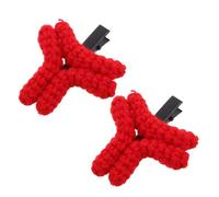 IMIKEYA Pinzette per capelli intrecciate rosse, a forma di rabbia, accessorio divertente per frangetta, forcine piccole per donne, eventi e uso quotidiano