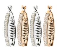 IMIKEYA Pinzette per capelli, perle e gemme, 4 pezzi, 2 dorate, 2 argentate, clip a banana, antiscivolo, per capelli spessi e fini, accessori per acconciature raccolte e