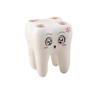 IMIKEYA Porta Spazzolino da Denti Forma di Dente in Abs Ecologico Resistente Organizer Bagno Simpatico e Funzionale per Spazzolini e Piccoli Oggetti per Casa e Hotel