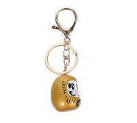 IMIKEYA Portachiavi Daruma Ciondolo Giapponese Giallo per Zaino e Borsa Accessorio di moda Design Bambola Rolliza e Funzione Decorativa