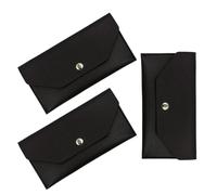IMIKEYA Portafoglio di buste per PU con bottone pressione portafoglio sottile organizer per banconote e ricevute Gestione del budget per donna, Nero , 17.50X9.20X1.00CM, Casual