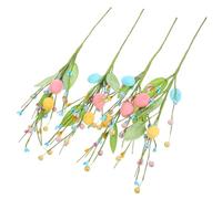 IMIKEYA Rami Artificiali di Uova di Pasqua 31 Cm Set da 4 Pezzi, Decorazione Fai da Te per Composizioni Floreali e Ghirlande Pasquali, Ramo Decorativo in Schiuma e Tessuto per Festa