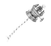 IMIKEYA Regolatore metallico per lampada a olio vintage con porta stoppino in vetro compatibile con vari modelli, installazione semplice, design classico, colore argento