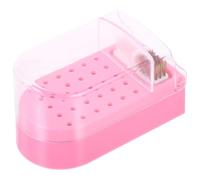 IMIKEYA Scatola di immagazzinaggio per punte da trapano per unghie a 30 fori, organizer trasparente per testine di lucidatura, custodia pratica per manicure professionale e uso saloni