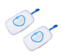 IMIKEYA Scatola Porta Salviette Umidificate Custodia Pulita e Pratica 2 Pezzi Portatile in Pp Blu da Appendere per Ragazzo Ragazza a Passeggino o Culla per Uso Esterno e Casa