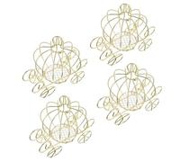 IMIKEYA Scatole metalliche per dolci a forma di carrello di zucca Set di 4 pezzi per matrimonio e Halloween Supporto decorativo versatile per feste a tema e festival