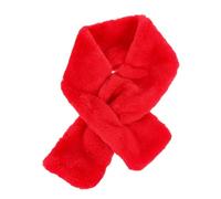 IMIKEYA Sciarpa a collo spesso in peluche rosso per le donne scaldacollo caldo invernale sciarpa solida e decorativa per il freddo e l'uso quotidiano