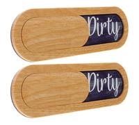 IMIKEYA Segnali magnetici per lavastoviglie, 2 pezzi, indicatore scorrevole pulito e sporco design ovale in legno naturale magnetico per organizzazione cucina accessorio pratico per