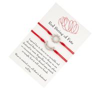 IMIKEYA Set 2 Bracciali Acciaio Inossidabile Rosso Intrecciato Carta, Design Regolabile, Braccialetti Coppia per Festa degli Innamorati e Fidanzamento