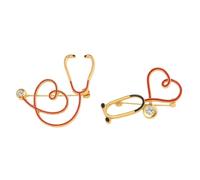 IMIKEYA Set 2 Spille da Dottore e Infermiera in Lega, Stetoscopio Decorativo a Forma di Cuore, Spilla da Petto Resistente a Olio per Laureati in Medicina, Accessorio Versatile