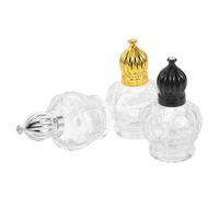 IMIKEYA Set 3 Flaconi Roll-On Vuoti in Vetro Vintage 15 Ml per Oli Essenziali Dispenser per Profumo a Sfera Rotante Coperchio a Corona Portatile e Compatto per Uso da Viaggio