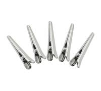 IMIKEYA Set 5 Clip in Inossidabile Design Unico e Resistente a Forma di Coccodrillo Chiusura Ermetica Colore Argento per Alimenti e Documenti per Snack