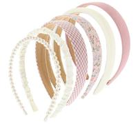 IMIKEYA Set da 6 Fasce per Chioma da Donna e Ragazza Fascia Larga Decorativa Rosa Accessori Estetici per Chioma Corti e Ricci per Feste e Uso Quotidiano