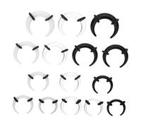 IMIKEYA Set di 15 anelli di setto e cartilagine in acrilico, colore nero, bianco, trasparente, per orecchio, naso e labbro, gioielli piercing sicuro e durevole, per donne e uomini