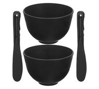 IMIKEYA Set di 2 ciotole in silicone per miscelare maschere facciali 2 bastoncini miscelatori strumento per fare maschere fatte in casa termale, materiale sicuro e morbido per la cura del viso