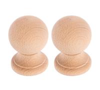 IMIKEYA Set di 2 finiali in legno massello non verniciato, decorazione a colonne romane, per mobili, fermaporta per scale e aste per tende, design classico, per camera da letto e casa