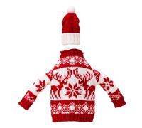 IMIKEYA Set di copribottiglia di vino, cappello di Natale rosso e design a renna, tessuto riutilizzabile decorativo per feste e forniture natalizie, accessorio per tavola festiva