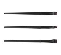 IMIKEYA Set di pennelli per eyeliner e sopracciglia, 3 pezzi, manico in plastica, nero, include pennello piatto grande, strumento di trucco preciso per occhi e sopracciglia