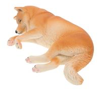 IMIKEYA Shiba Inu ornamenti di simulazione di animali gatti giocattolo di simulazione animale statuina di cane addormentato statuetta di cane realistica plastica Cioccolato