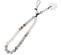 IMIKEYA Shoushan - Cordino per telefono in stile cinese corto in giada e pietra, con ciondolo staccabile, accessorio per cellulare, zaino e portafoglio, design tradizionale e regolabile