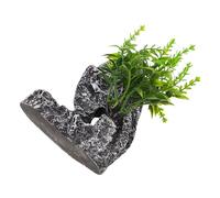 IMIKEYA Simulated Mountain Landscape Aquarium Rockery Decor Realistic Fish Tank Rock Cave Ornament with Small Plants Safe and Easy-to-Clean Aquarium Hideout For Freshwater and Saltwater