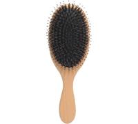 IMIKEYA Spazzola per capelli con setole di cinghiale per le donne Pettine in legno massello grande spazzola da massaggio portatile per capelli ricci e asciutti pettine per pettinare e distribuire olio